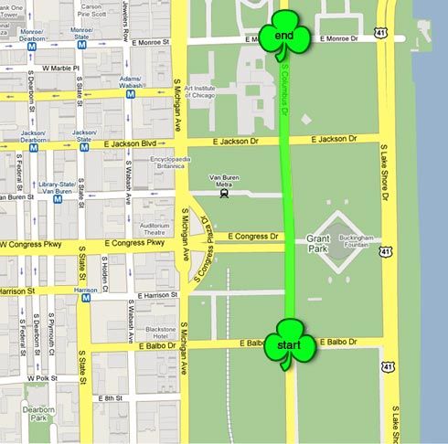 chicago st patricks day parade route - the route