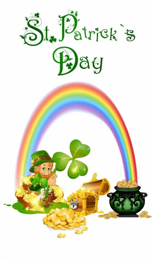 saint patricks day drawings - leprechauns and pots of gold