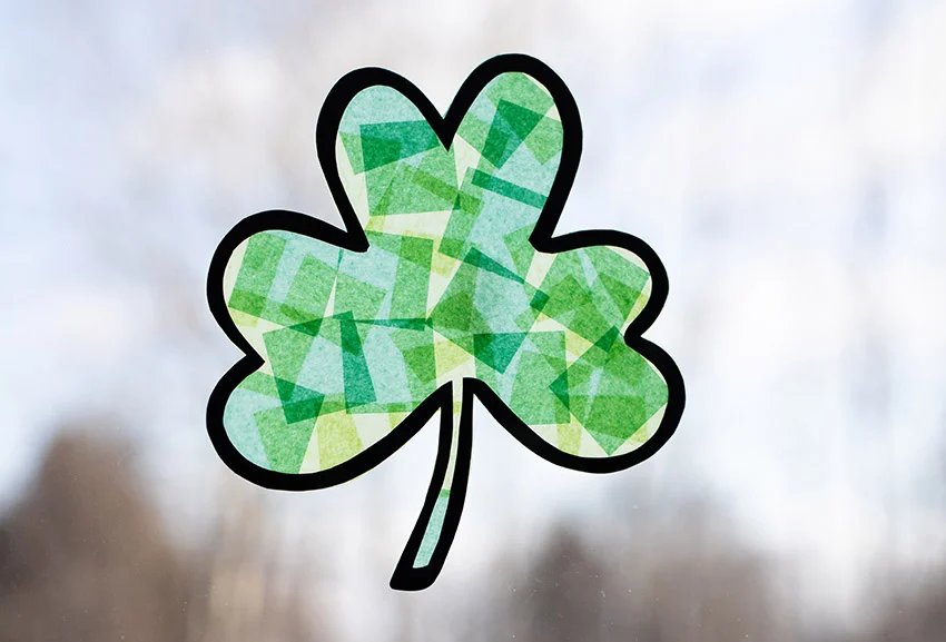 st patrick's day art projects - shamrock sun catchers