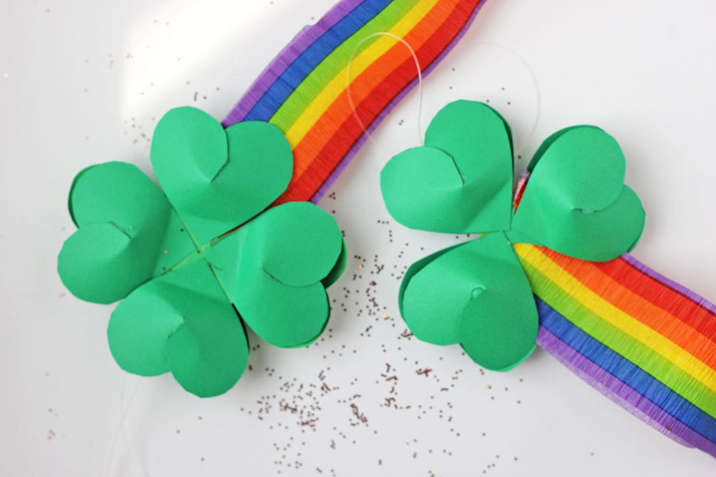 st patrick's day art projects - lucky four-leaf clovers